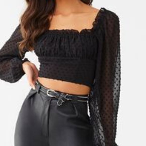 Forever 21 Tops - FOREVER 21 Clip Dot Crop Top NWT